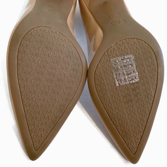 Michael Kors Women’s 10M Nude Patent Leather MK-Flex Mid-Pump Heel 40S1MFMP2A - Picture 8 of 11